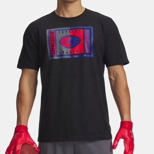 Under Armour Men's Black Tee with Red and Blue Graphic